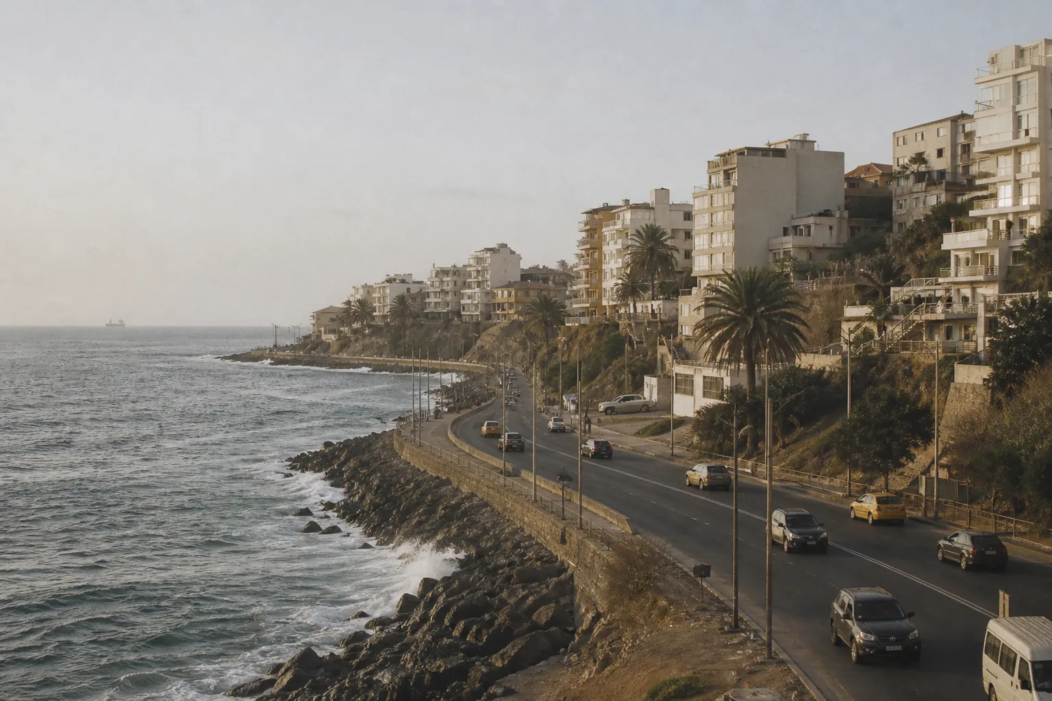 Corniche de Dakar au bord de l’Atlantique